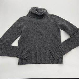 Vintage J Crew Sweater Grey 100% Lambswool Turtleneck Pullover